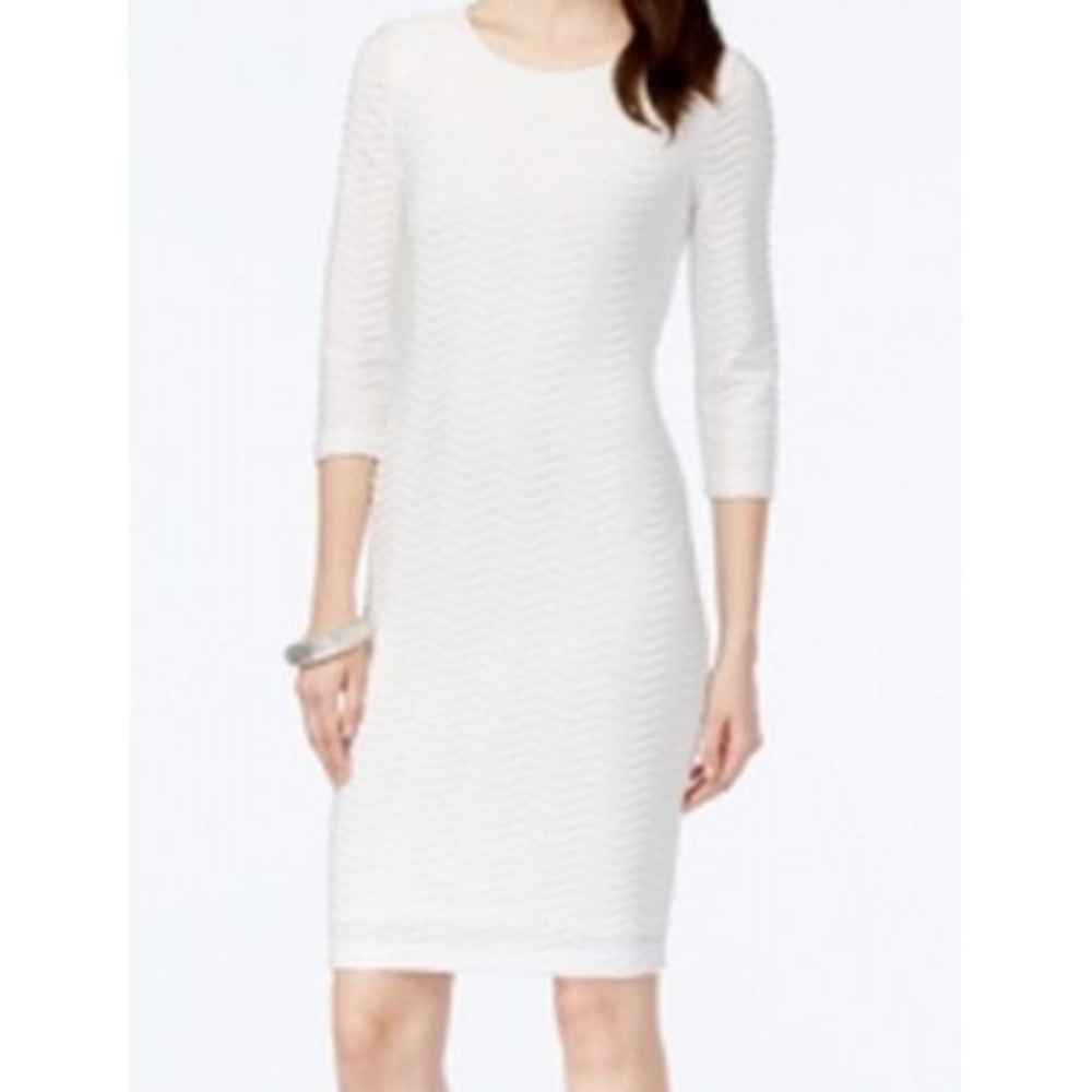 Calvin Klein 3/4 sleeve textured dress